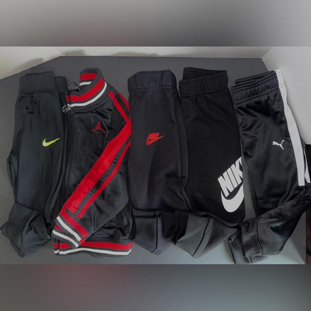 5 pc NWOT NIKE JORDAN PUMA 3T Toddler BOY Bundle 4 Active Sweat Pants 1 Jacket